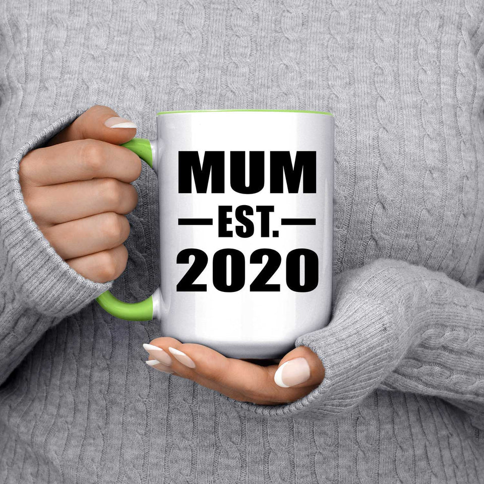 Mum Established EST. 2020 - 15oz Accent Mug Green