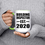 Building Inspector Established EST. 2020 - 15oz Accent Mug Green