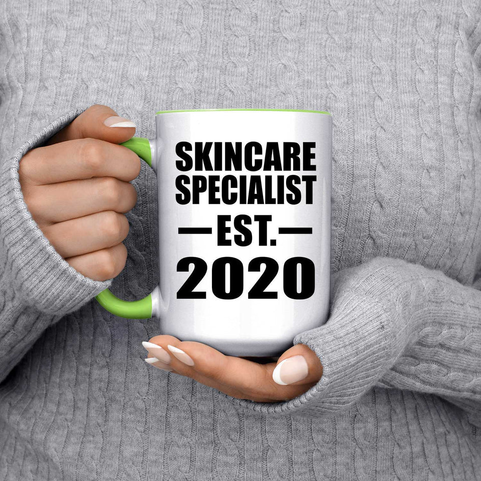 Skincare Specialist Established EST. 2020 - 15oz Accent Mug Green