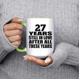 27th Anniversary 27 Years Still In Love After These Years - 15oz Accent Mug Green