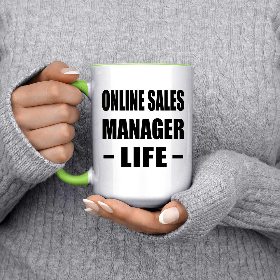 Online Sales Manager Life - 15oz Accent Mug Green