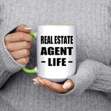 Real Estate Agent Life - 15oz Accent Mug Green