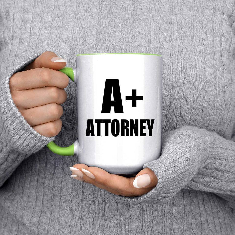 A+ Attorney - 15oz Accent Mug Green