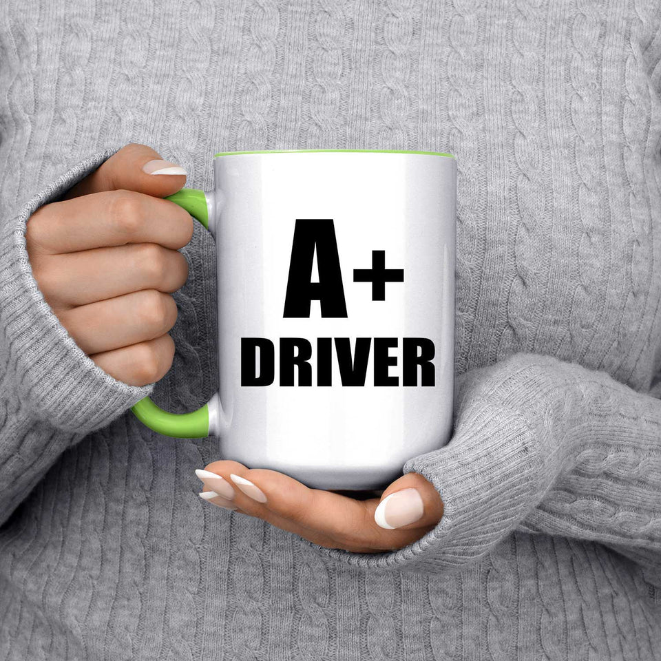 A+ Driver - 15oz Accent Mug Green