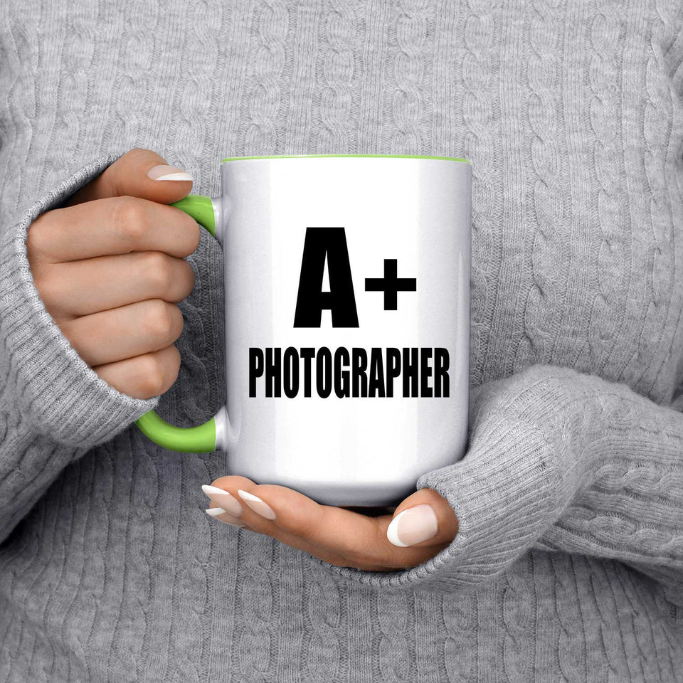 A+ Photographer - 15oz Accent Mug Green