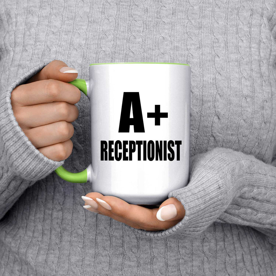A+ Receptionist - 15oz Accent Mug Green