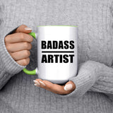 Badass Artist - 15oz Accent Mug Green