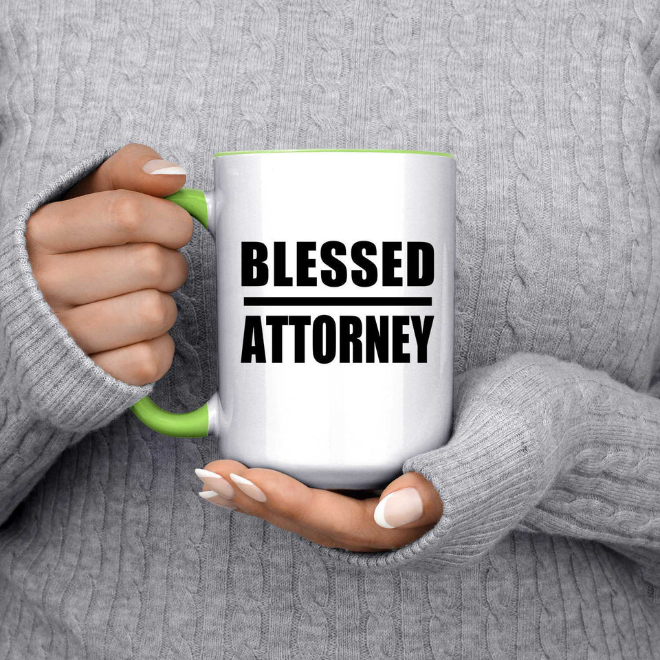 Blessed Attorney - 15oz Accent Mug Green