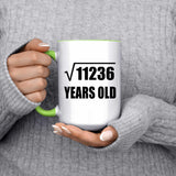 106th Birthday Square Root of 11236 Years Old - 15oz Accent Mug Green
