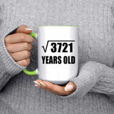 61st Birthday Square Root of 3721 Years Old - 15oz Accent Mug Green