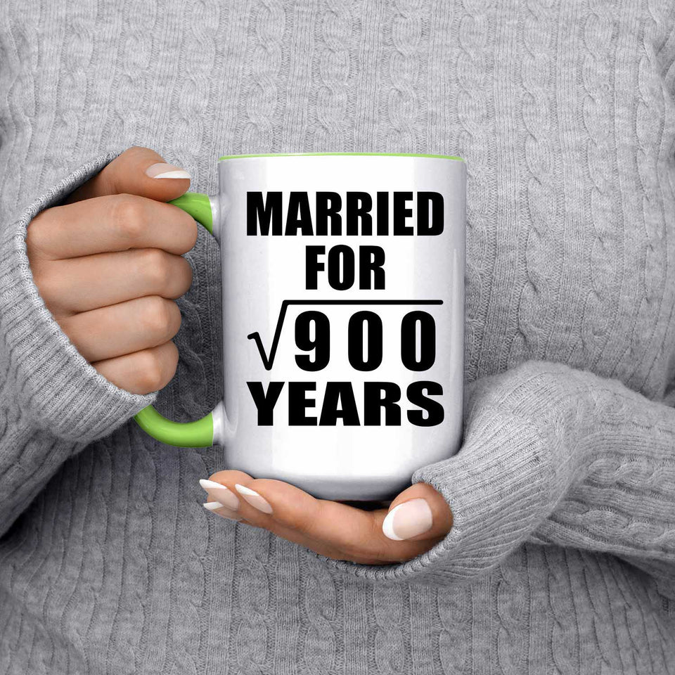 30th Anniversary Married For Square Root of 900 Years - 15oz Accent Mug Green