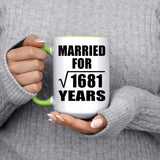 41st Anniversary Married For Square Root of 1681 Years - 15oz Accent Mug Green