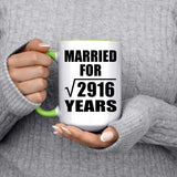 54th Anniversary Married For Square Root of 2916 Years - 15oz Accent Mug Green