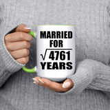 69th Anniversary Married For Square Root of 4761 Years - 15oz Accent Mug Green