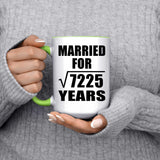 85th Anniversary Married For Square Root of 7225 Years - 15oz Accent Mug Green