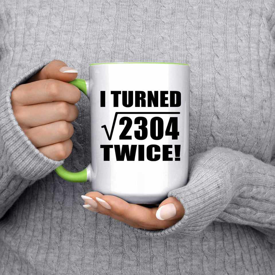 96th Birthday I Turned Square Root of 2304 Twice - 15oz Accent Mug Green
