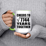 88th Anniversary Cheers To Square Root of 7744 Years Together - 15oz Accent Mug Green