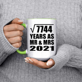 88th Anniversary Square Root of 7744 Years As Mr & Mrs 2021 - 15oz Accent Mug Green