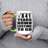 29th Anniversary Square Root of 841 Years Lifetime To Go - 15oz Accent Mug Green