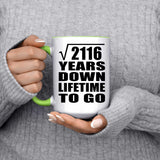 46th Anniversary Square Root of 2116 Years Lifetime To Go - 15oz Accent Mug Green