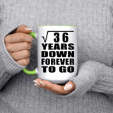 6th Anniversary Square Root of 36 Years Down Forever To Go - 15oz Accent Mug Green