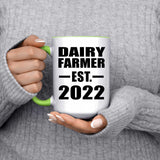 Dairy Farmer Established EST. 2022 - 15oz Accent Mug Green