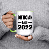 Dietician Established EST. 2022 - 15oz Accent Mug Green
