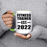 Fitness Trainer Established EST. 2022 - 15oz Accent Mug Green