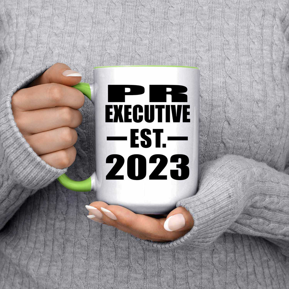 PR Executive Established EST. 2023 - 15oz Accent Mug Green
