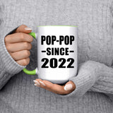 Pop-Pop Since 2022 - 15oz Accent Mug Green