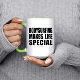 Bodysurfing Makes Life Special - 15oz Accent Mug Green