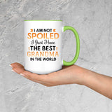 I Am Not Spoiled I Just Have The Best Grandma In The World - 15oz Accent Mug Green