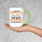 I Am Not Spoiled I Just Have The Best Grandpa In The World - 15oz Accent Mug Green