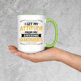 I Get My Attitude From My Awesome Grandparents - 15oz Accent Mug Green