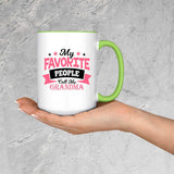 My Favorite People Call Me Grandma - 15oz Accent Mug Green