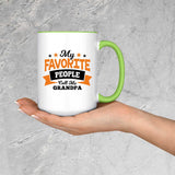 My Favorite People Call Me Grandpa - 15oz Accent Mug Green