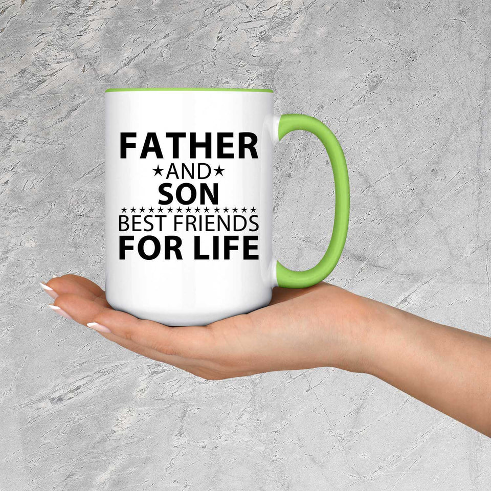 Father and Son, Best Friends For Life - 15oz Accent Mug Green
