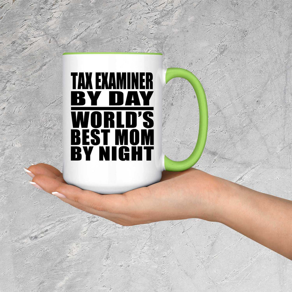 Tax Examiner By Day World's Best Mom By Night - 15oz Accent Mug Green