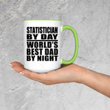 Statistician By Day World's Best Dad By Night - 15oz Accent Mug Green