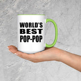World's Best Pop-Pop - 15oz Accent Mug Green