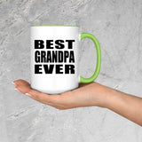 Best Grandpa Ever - 15oz Accent Mug Green