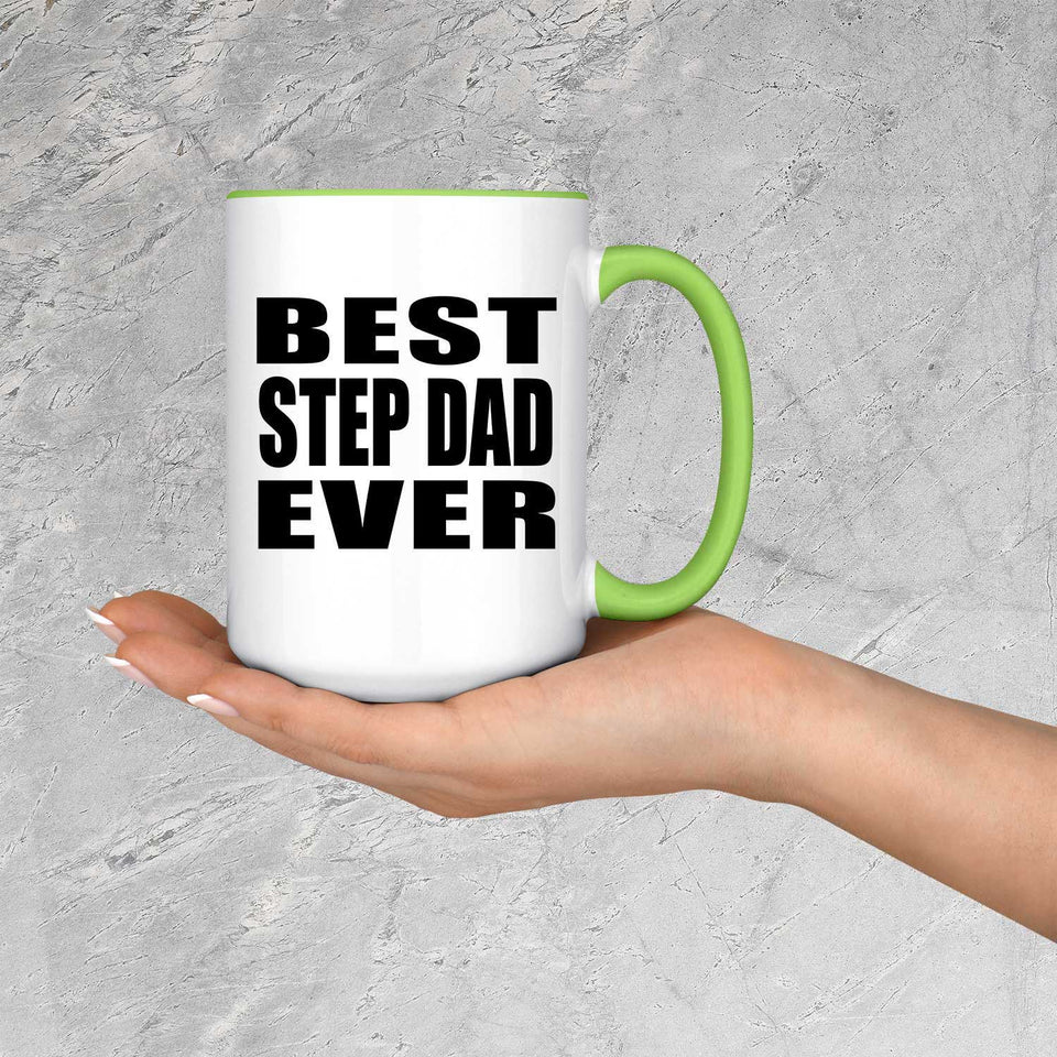 Best Step Dad Ever - 15oz Accent Mug Green