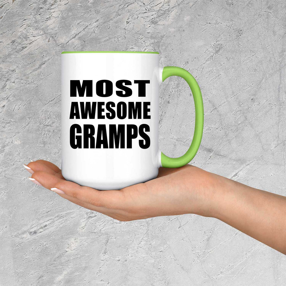 Most Awesome Gramps - 15oz Accent Mug Green