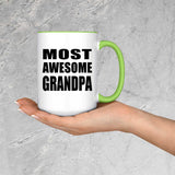 Most Awesome Grandpa - 15oz Accent Mug Green