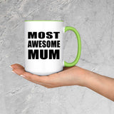 Most Awesome Mum - 15oz Accent Mug Green