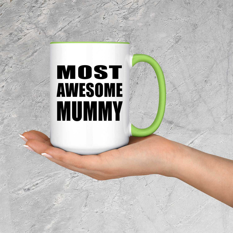 Most Awesome Mummy - 15oz Accent Mug Green
