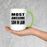 Most Awesome Son In Law - 15oz Accent Mug Green