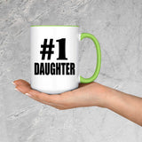 Number One #1 Daughter - 15oz Accent Mug Green