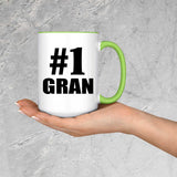 Number One #1 Gran - 15oz Accent Mug Green