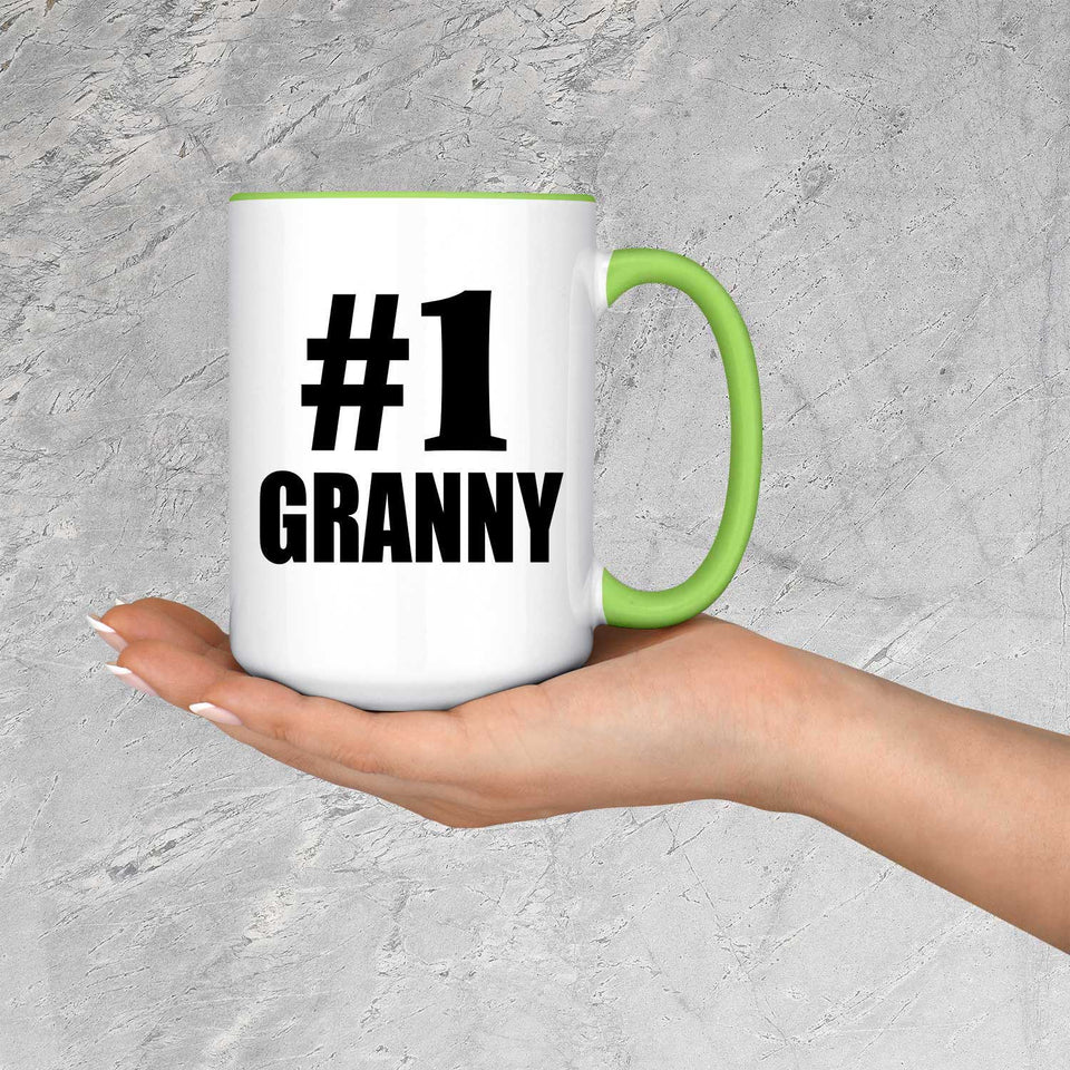 Number One #1 Granny - 15oz Accent Mug Green
